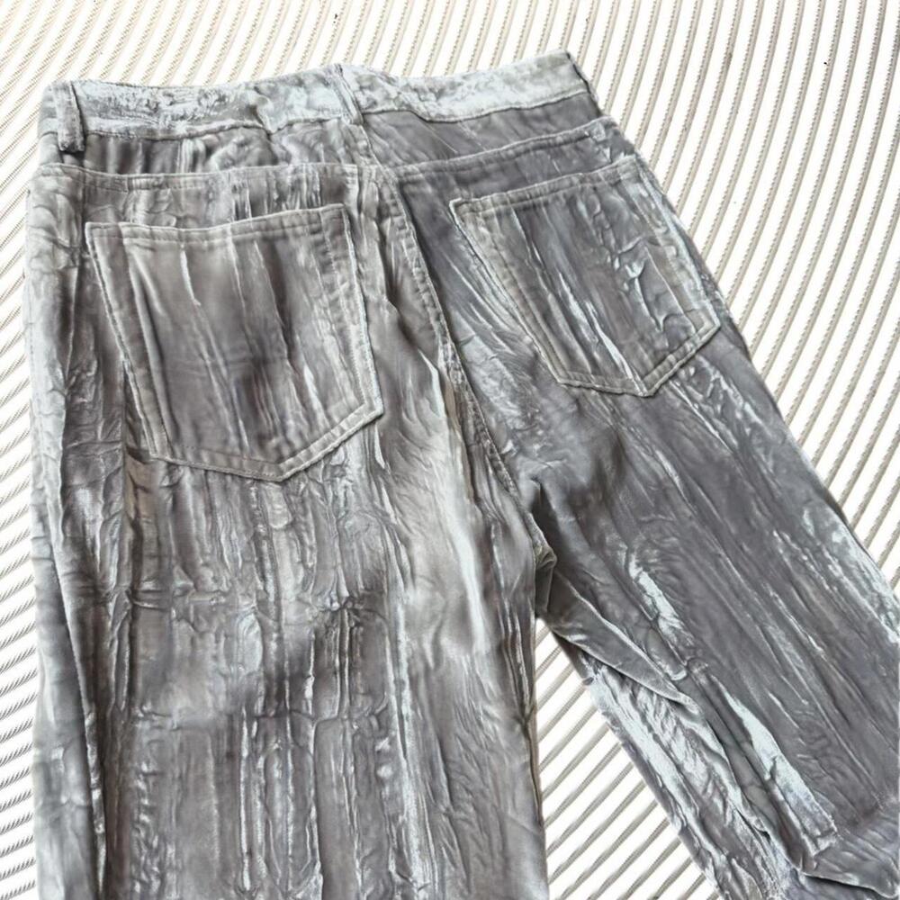 Deadstock 90s DKNY cream velvet pants - Picture 2 of 7